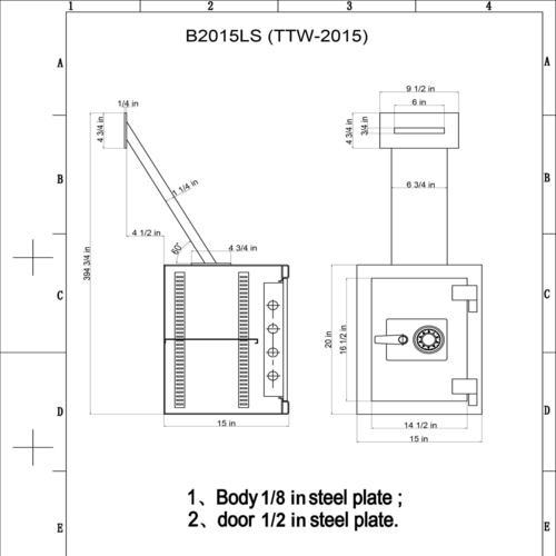 Hollon Safes Depository Safe HOLLON Through The Wall Safe Model: TTW-2015C