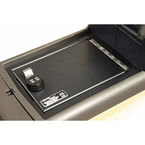 Lock'er Down Safes Car Safe LOCK'ER DOWN Console Safe 2009 ‐ 2014 Ford F150 with Floor Console with Shifter on column w/ Standard 4 Digit Lock Lid Option Model: LD2025/4D