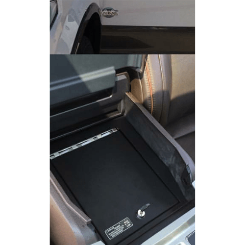 Lock'er Down Safes Car Safe LOCK'ER DOWN Console Safe 2015 ‐ 2020 Ford F150 , 2017 ‐ 2021 Ford Super Duty and 2018‐2021 Ford Expedition with Full Floor Console w/ Standard 4 Digit Lock Lid Option Model: LD2045/4D